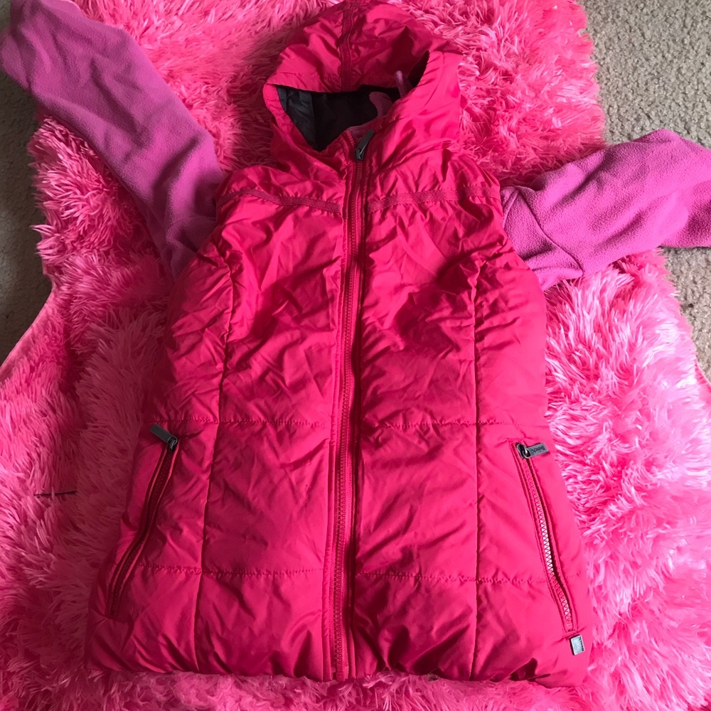 Little girls vest and jacket pink !